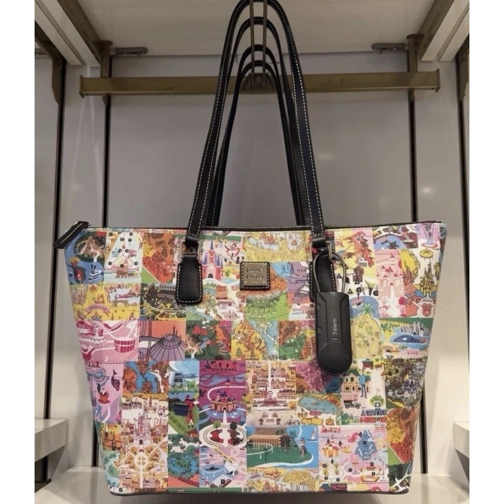2026 Disney Parks Dooney‎ & Bourke Vintage Park Maps Icons Tote Bag Purse